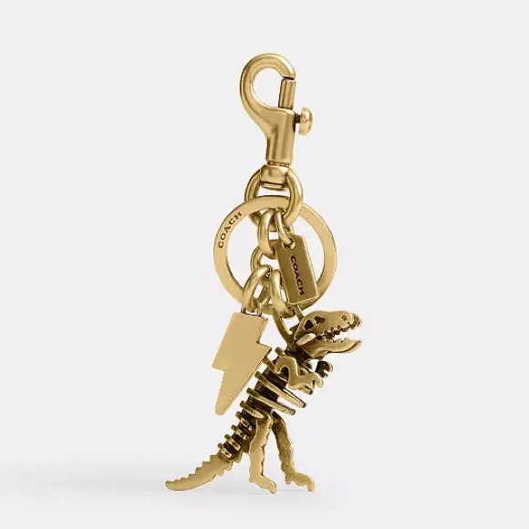 Coach Small Rexy 3D Skeleton Bag Charm Keychain in Brass NEW - Picture 16 of 16